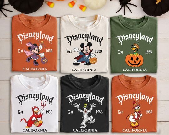 Discover Vintage Disneyland Halloween Trick Or Treat Characters Shirt, Disney Mickey & Friends Halloween, Retro Disneyland Halloween