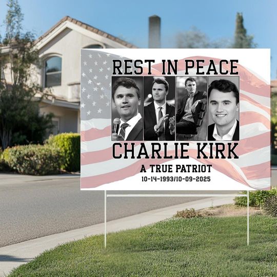 Charlie Kirk Yard Sign, Justice for Charlie Kirk Political Garden Decor