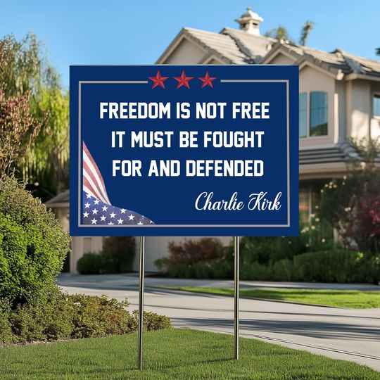 Discover Charlie Kirk Yard Sign: Charlie Kirk Assasins, Justice For Charlie Kirk Political Garden Decor