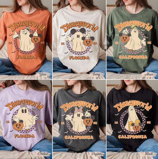 Vintage Halloween Ghost Disneyworld Shirts, Mickey And Friends Ghost Shirt, Disneyworld Halloween Shirt, Disney Halloween Family Shirts