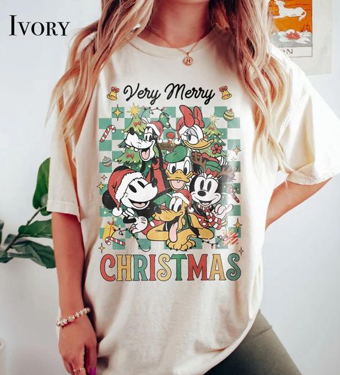 Discover Mickey's Very Merry Christmas Party 2025 T-Shirt, Disney Santa Mickey And Friends Christmas Tee, Disneyland Xmas Family Holiday Shirt