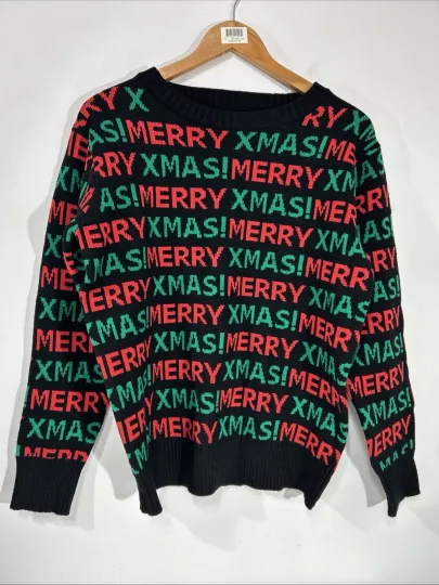 Ugly Christmas Sweater Size: LARGE Merry X MAS New