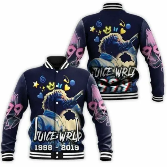 Juice Wrld 999 Emotion Moment Emo Rap Baseball Jacket