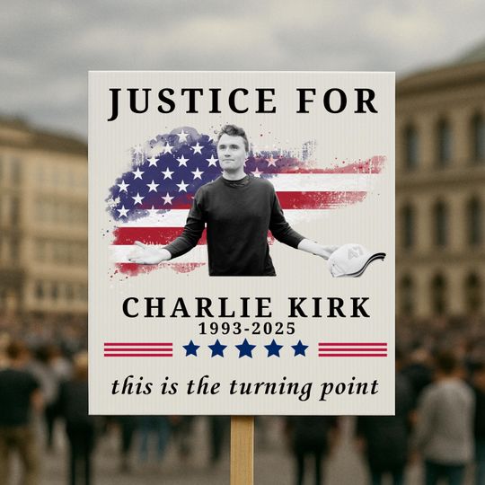 Discover Charlie Kirk Yard Sign, Protest Sign  This Is the Turning Point, Freedom Banner, Charlie Kirk Political Sign