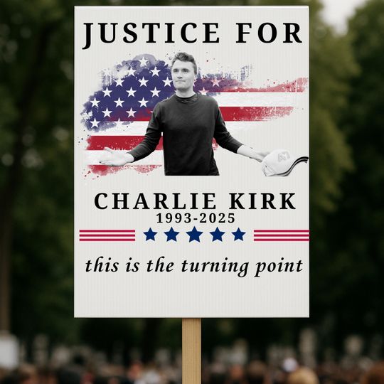 Discover Charlie Kirk Yard Sign, Protest Sign  This Is the Turning Point, Freedom Banner, Charlie Kirk Political Sign