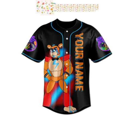 Discover Freddy's Fazer Blast Personalized Baseball Jersey