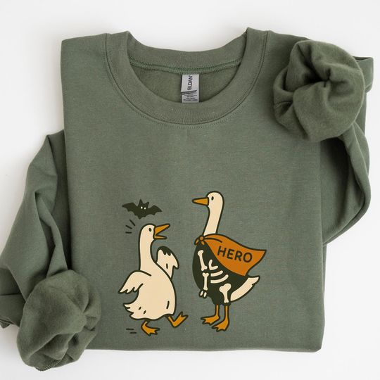 Discover Funny Halloween Skeleton Goose Shirt, Cute Goose Halloween Tee
