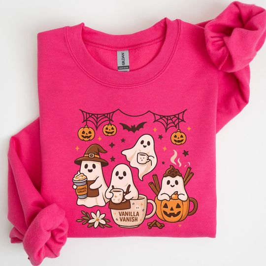 Discover Halloween Ghost Shirt, Cute Ghost Coffee Shirt, Cute Fall Shirt, Ghost Shirt