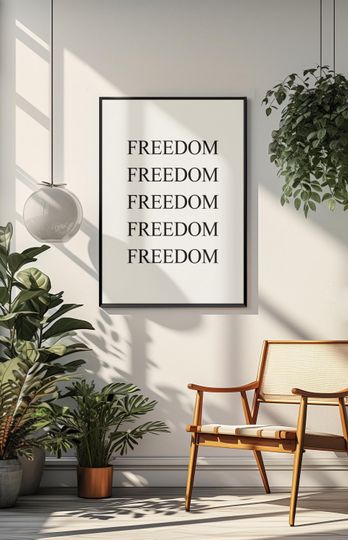 Discover FREEDOM Wall Art Print  Charlie Kirk Inspired Typography Poster, Justice For Charlie Kirk