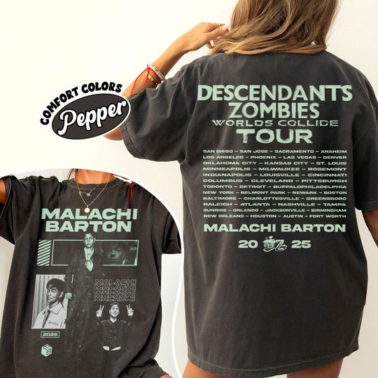 Discover Disney Malachi Barton T-shirt, Descendants Zombies Worlds Collide Tour, The Rise Of Red Tee, Descendants Concert, Summer Music Festival 2025