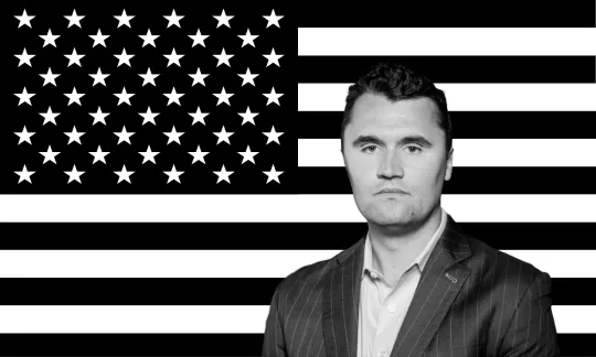 USA Flag House Banner with Charlie Kirk RIP 2025 Donald Trump MAGA GOP America Collector