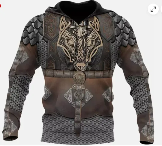 Norse Myth Celtic Wolf Tattoo 3D HOODIE HALLOWEEN GIFT CHRISTMAS GIFT US SIZE