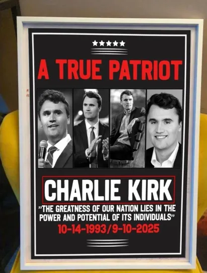 Discover Charlie Kirk Memorial Poster, True Patriot American Tribute Poster