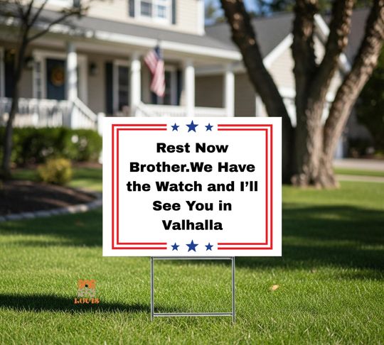 Charlie Kirk Yard Sign: Charlie Kirk Assasins Sign with H-Stake