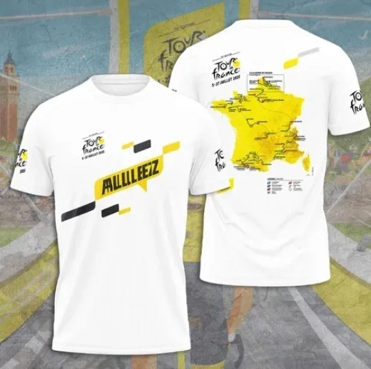 Discover Tour de France 2025 Racing 3D T-Shirt for Fans