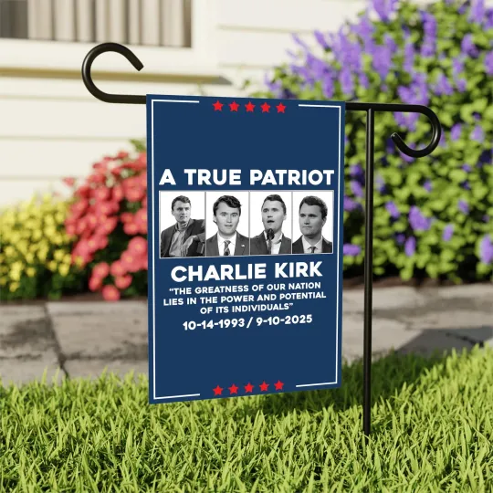 Justice for Charlie Garden Flag, Charlie Kirk Patriot Yard Flag Outdoor Flag