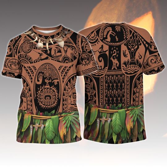 Discover Moana Maui Costume Tshirt, Disney Moana Cosplay Shirt For Adult, T Tattoo Halloween Tee, Funny Polynesian Outfit, Disney Moana Tee