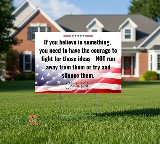 Charlie Kirk Yard Sign, Justice for Charlie Political Outdoor Decor