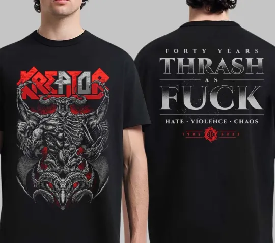 Discover Kreator Tour 2025 Double Sided T-Shirt for Fans