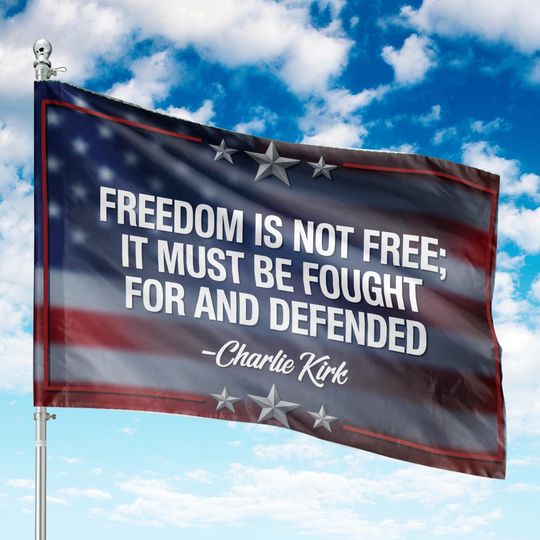 Discover A True Patriot Charlie Kirk House Flag, Justice for Charlie Kirk Flag, Prayers Up for Charlie, Human Rights Activist Flag, Political Flag