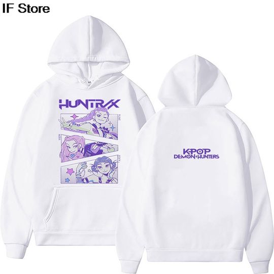 KPop Demon Hunters Saja Boys Hoodie Movie Printing Sweatshirt Hooded Fleece Casual Female Pullovers Streetwear Women Long Sleeve