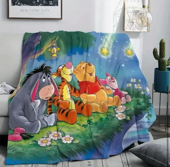 Discover New Winnie The Pooh & Friends Flannel Throw Blanket. Size 40in x 60in