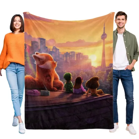 Turning Red Blanket, Turning Red And Sun Go Down Disney Fleece Blanket