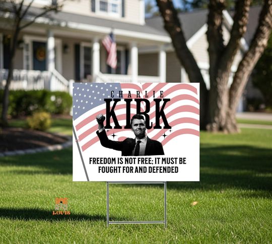 Discover Charlie Kirk Yard Sign, Justice for Charlie Political Sign with H-Stake