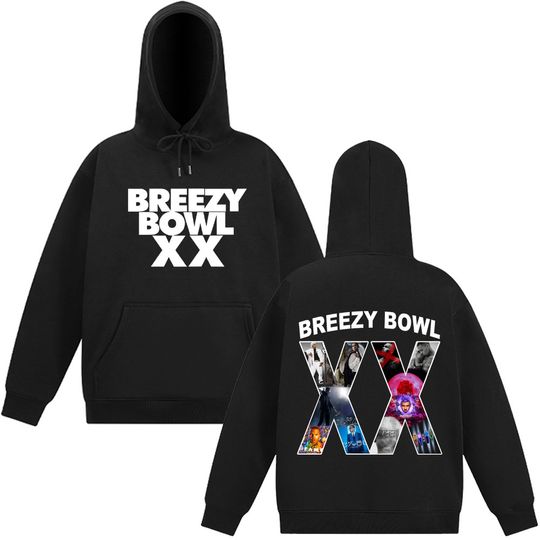 Rapper Chris Brown Breezy Bowl XX 2025 Tour Merch Hoodies Men Women Fashion Hip Hop Oversized Sweatshirts Harajuku Man Pullovers