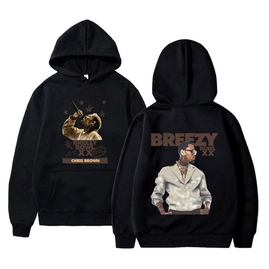 Chris Brown Breezy Bowl XX Tour 2025 Graphic Hoodie Men Women Hip Hop Fashion Pullover Hoodies Unisex Casual Oversized Tracksuit
