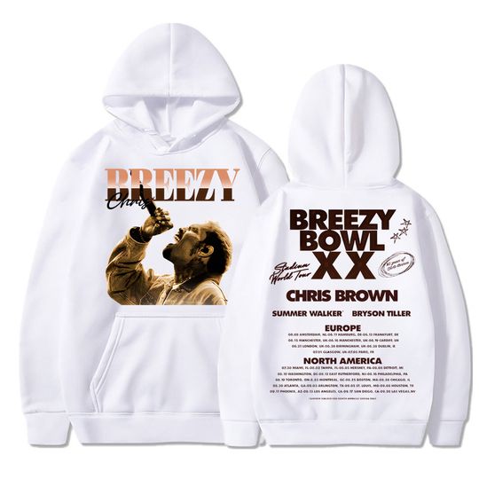 Chris Brown Breezy Bowl XX Tour Hoodie Hip Hop Retro Fashion Design Men Women Tracksuit Oversized Spring Long Sleeve Streetwear