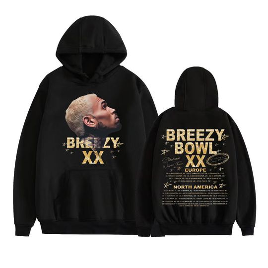 Rapper Chris Brown Breezy Bowl XX 2025 Tour Hoodies Men Women Fashion Trending Hot Sale Sweatshirts Casual Long Sleeve Pullovers