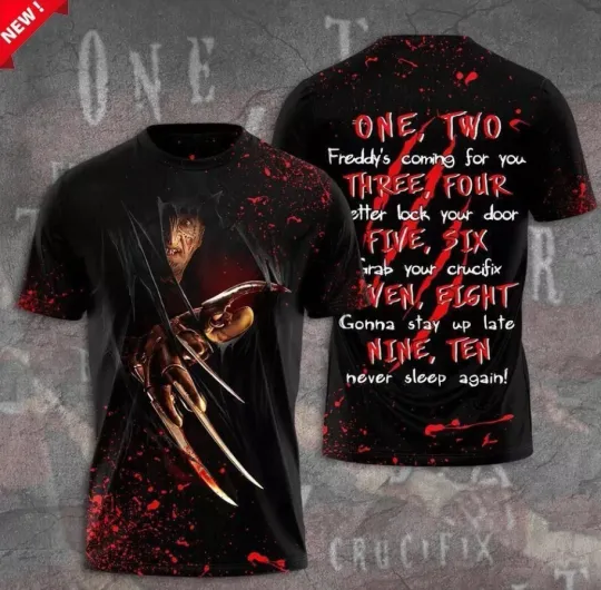 Freddy Krueger Movies 3D T-Shirt for Clothing