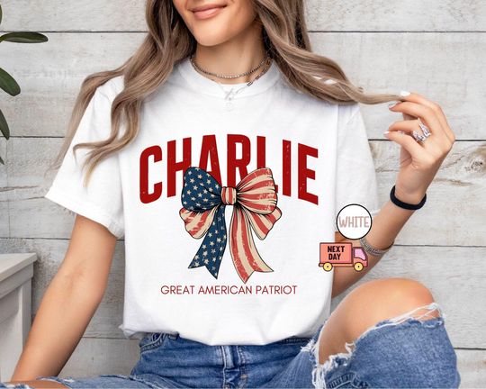 Discover Patriotic Charlie Kirk T-Shirt, Pray for Charlie Kirk Shirt, Faith-Based Unisex Shirt, Political Awareness Top