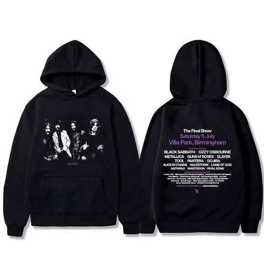 Black Sabbath Band Ozzy Osbourne Back To The Beginning Hoodie Men's Heavy Metal Rock Oversized Streetwear Male Vintage Hoodies