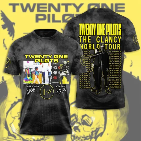 Pilotss band The Clancy World Tour 2024-2025 3D T-Shirt