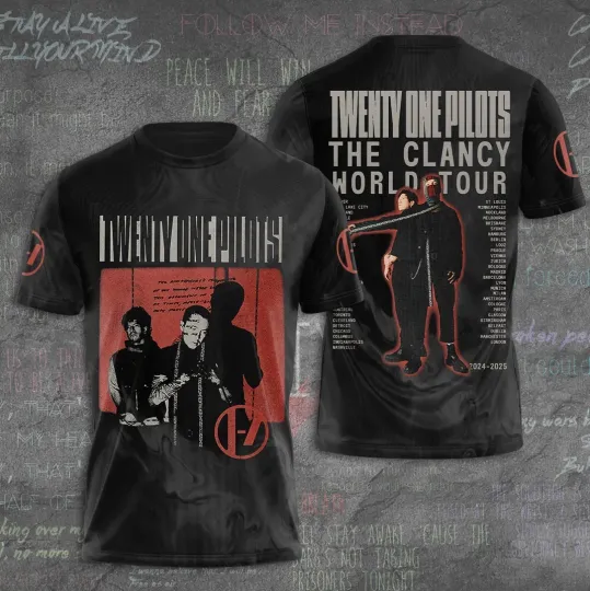 Pilotss band The Clancy World Tour 2024-2025 3D T-Shirt