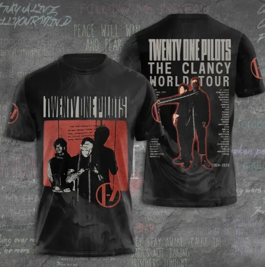 Pilotss band The Clancy World Tour AOP 3D T-Shirt