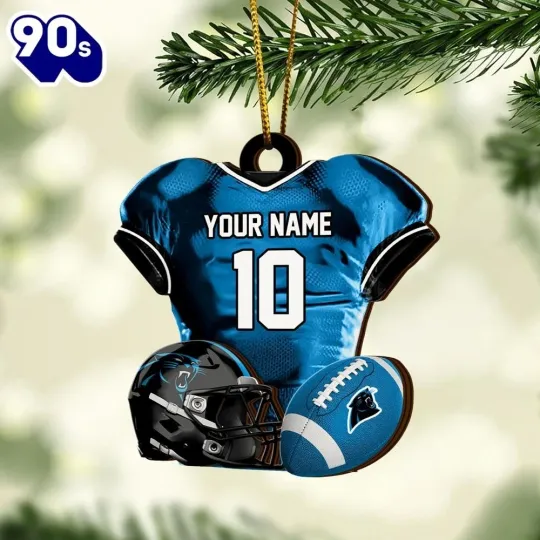 Discover Personalized Carolina Football Team Panthers Christmas Ornament Gift Decor