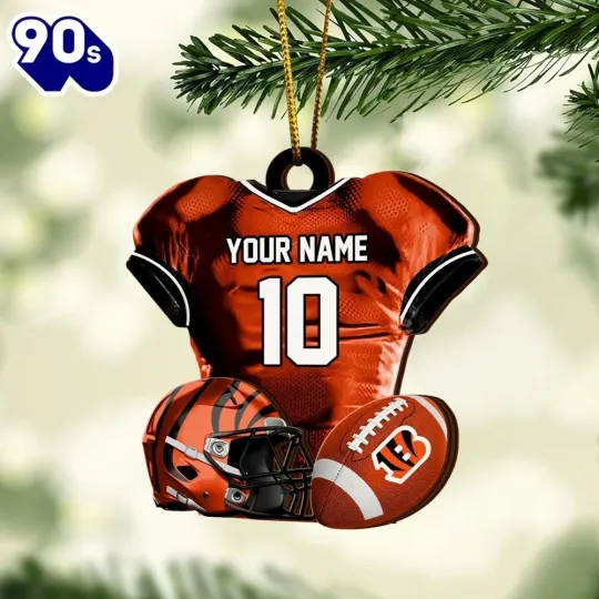 Personalized Cincinnati Football Team Bengals Christmas Ornament Gift Decor