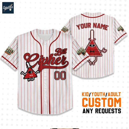 Custom Angry Bill Cipher Baseball Jersey Gold, Personalized Disneyland Jersey, Baseball Team, Gravity Falls Birthday, Gift for Disney Fan