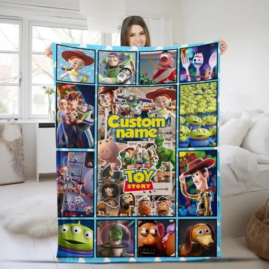 Discover Disney Toy Story Multiple Cartoon Graphics Customize Fleece Blanket