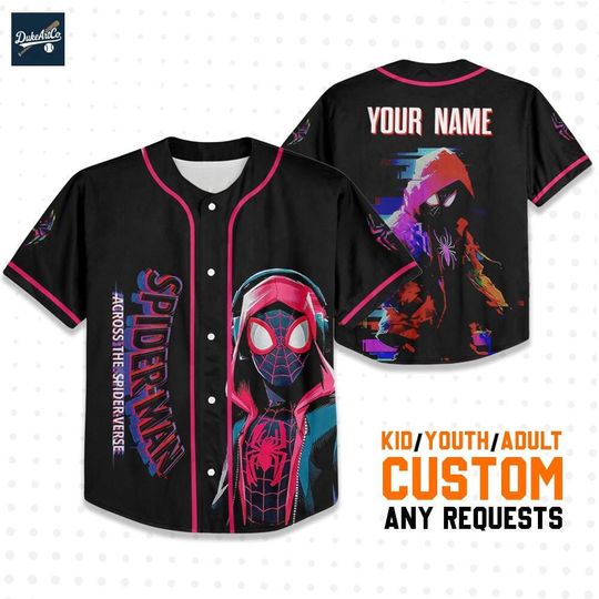 Discover Custom Spiderman Baseball Jersey Stripped Pink Retro, Personalized Disneyland Jersey, Baseball Team, Spiderman Birthday, Gift for Disney Fan