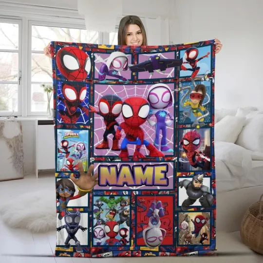 Discover Disney Spidey And His Amazing Friends Multiple Graphics Customize Fleece Blanket