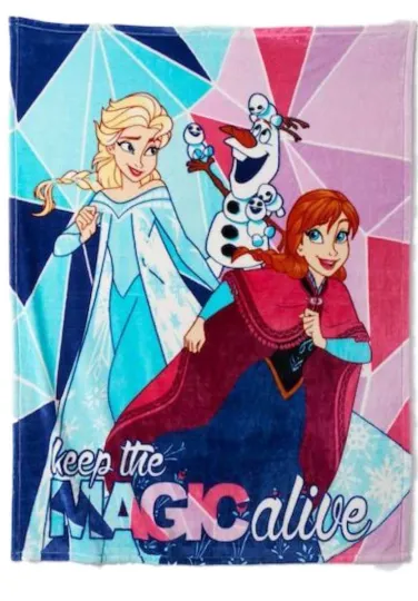 Discover Disney Frozen Micro Plush Throw Blanket Anna & Elsa - Keep The Magic Alive