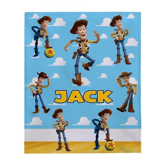 Custom Name Woody Blanket, Disney Toy Story Characters Blanket, Fleece Blanket