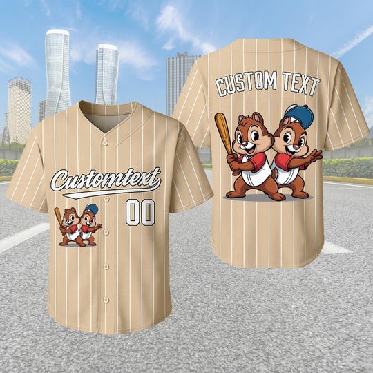 Discover Personalized Chip And Dale Team Baseball Jersey, Disney Matching Jersey Shirt, Disney Jersey, Family Vacation Outfit, Magic Kingdom