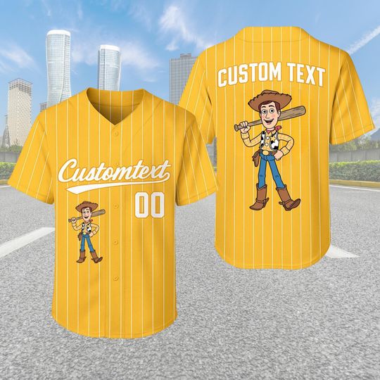 Discover Personalized Woody Team Baseball Jersey, Disney Woody Matching Jersey Shirt, Toy Story Jersey, Family Vacation Outfit, Magic Kingdom