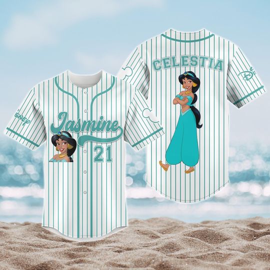 Custom Jasmine Princess Baseball Jersey, Aladdin Shirt, Disney Jersey Shirt, Disney Baseball Shirt, Disneyland Trip Shirt