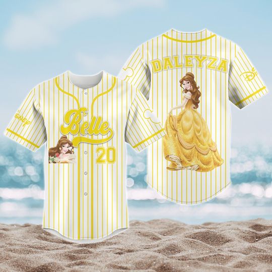 Custom Belle Princess Baseball Jersey, Beauty and the Beast Shirt, Disney Jersey Shirt, Disney Baseball Shirt, Magic Kingdom Shirt